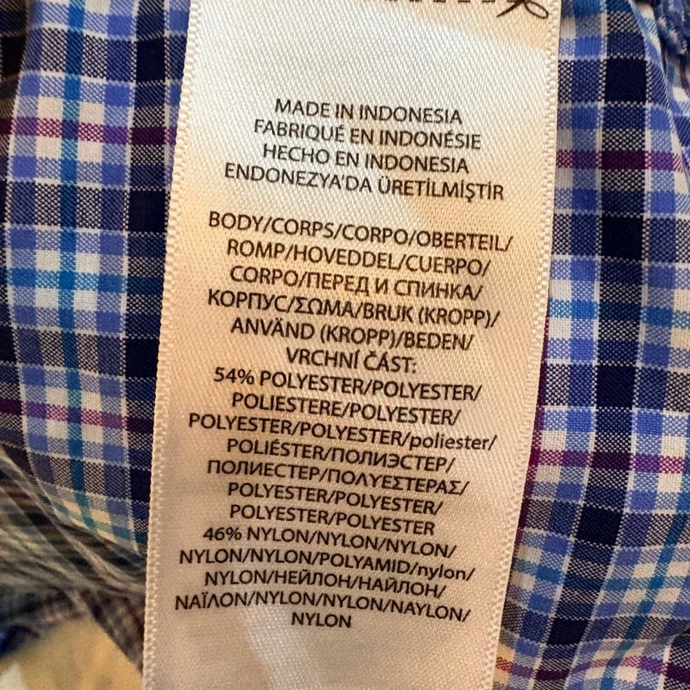 Polo‎ Ralph Lauren Performance Boys XL 18-20 Blue Purple Plaid Button Down Shirt